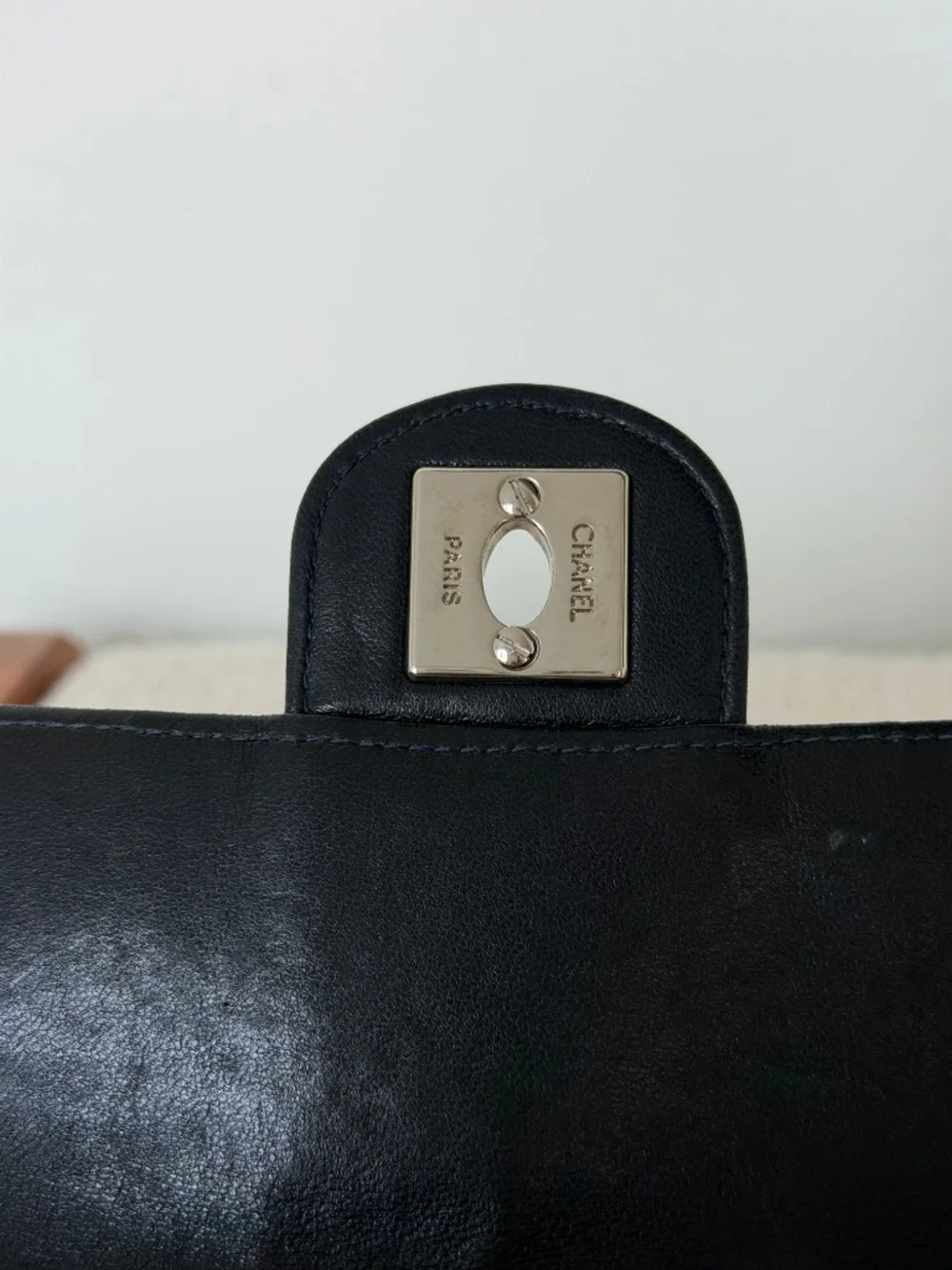 Chanel Mini Square Black Leather Crossbody Bag Vintage Rare